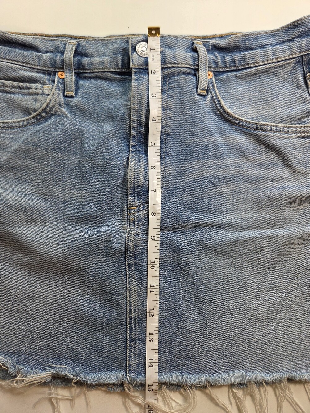 Citizens Of Humanity Frayed Hem Denim Skirt Sz 28 Cowgirl Summer Festival Beach - Picture 7 of 7